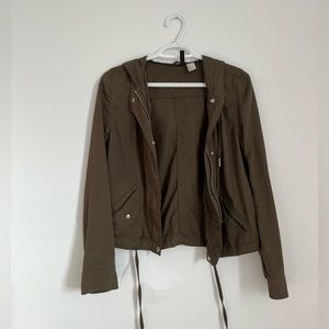Divided by H&M Khaki Lightweight Hooded Jacket Size 2